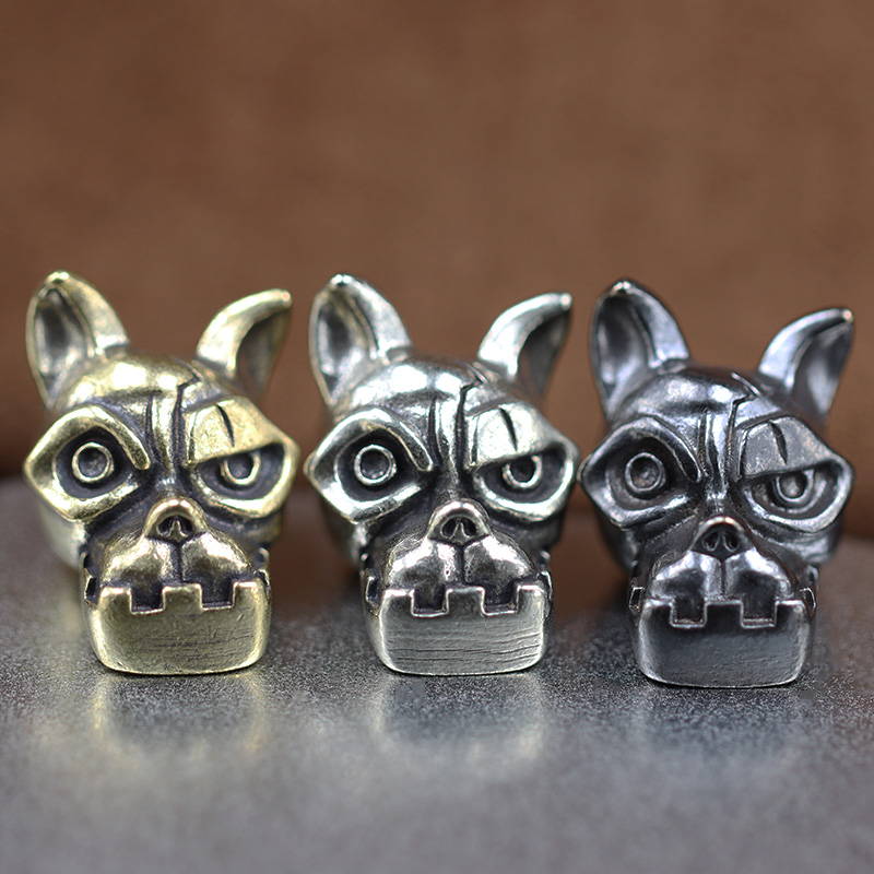 Edc Everyday Carry Knives - Bulldog Head Brass Knife Bead EDC